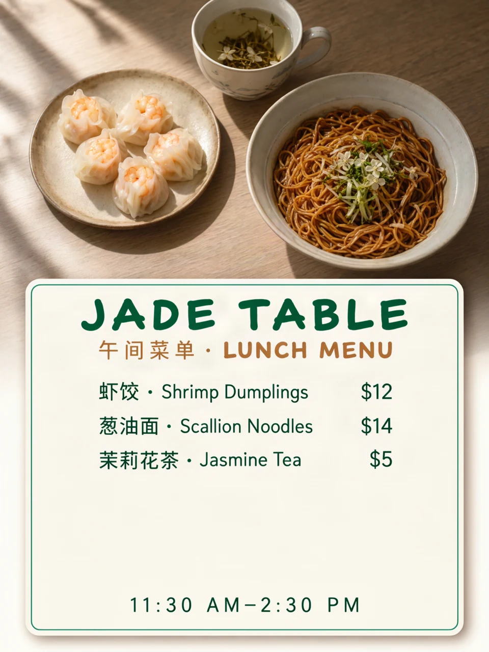 Photographic menu direction